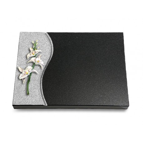 81 Grabtafel Wave/Indisch Black (Color Orchidee)